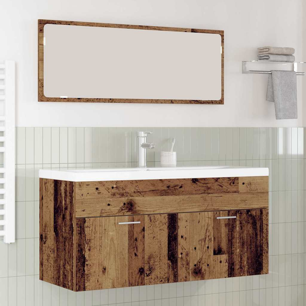 vidaXL Badezimmerschrank Altholz 100 x 38,5 x 46 cm Holzwerkstoff