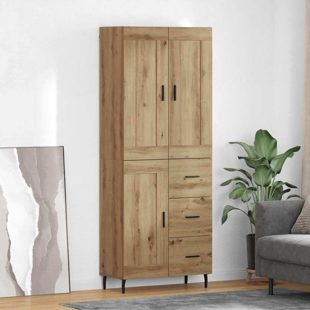 vidaXL Highboard 2 pcs Artisan-Eiche 69,5 x 34 x 180 cm Holzwerkstoff