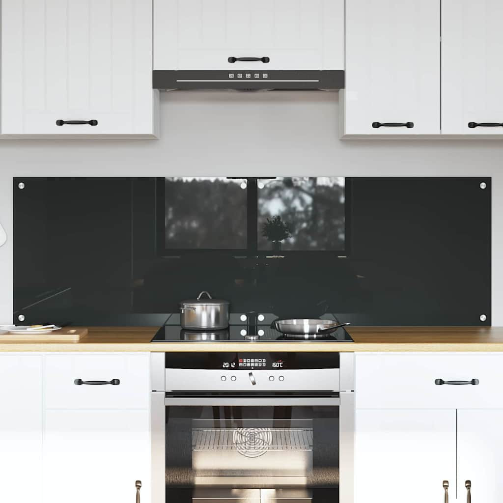 vidaXL Küchenrückwand 2 pcs Dunkelgrau 80 x 50 cm Gehärtetes Glas