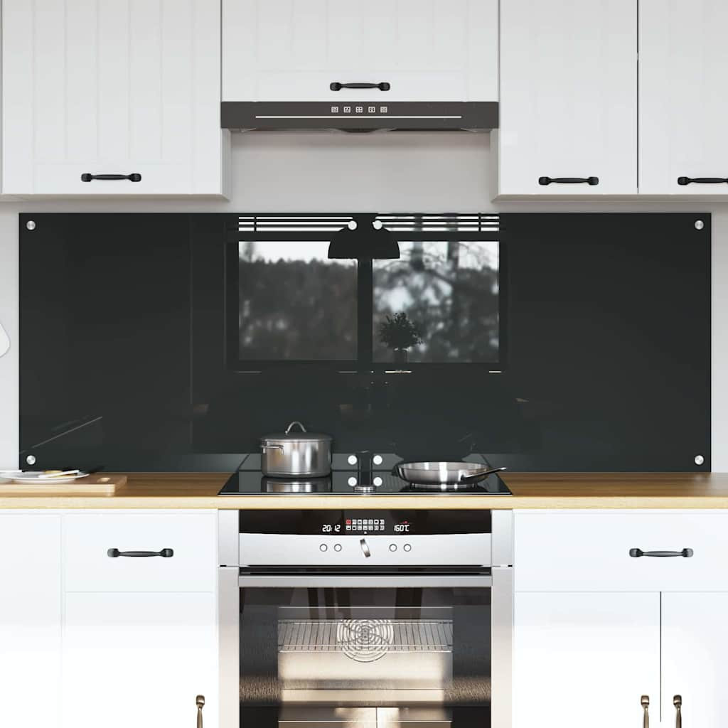 vidaXL Küchenrückwand 2 pcs Dunkelgrau 80 x 60 cm Gehärtetes Glas
