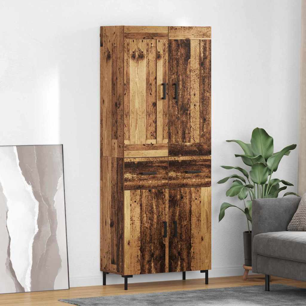 vidaXL Highboard mit Schubladen 2 pcs Altholz Holzwerkstoff