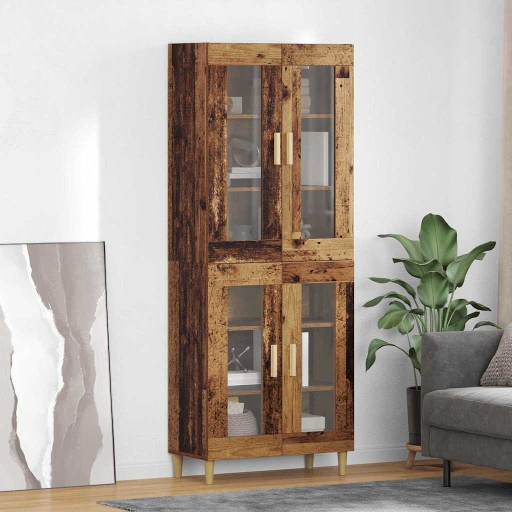 vidaXL Highboard Altholz 69,5 x 34 x 180 cm Holzwerkstoff