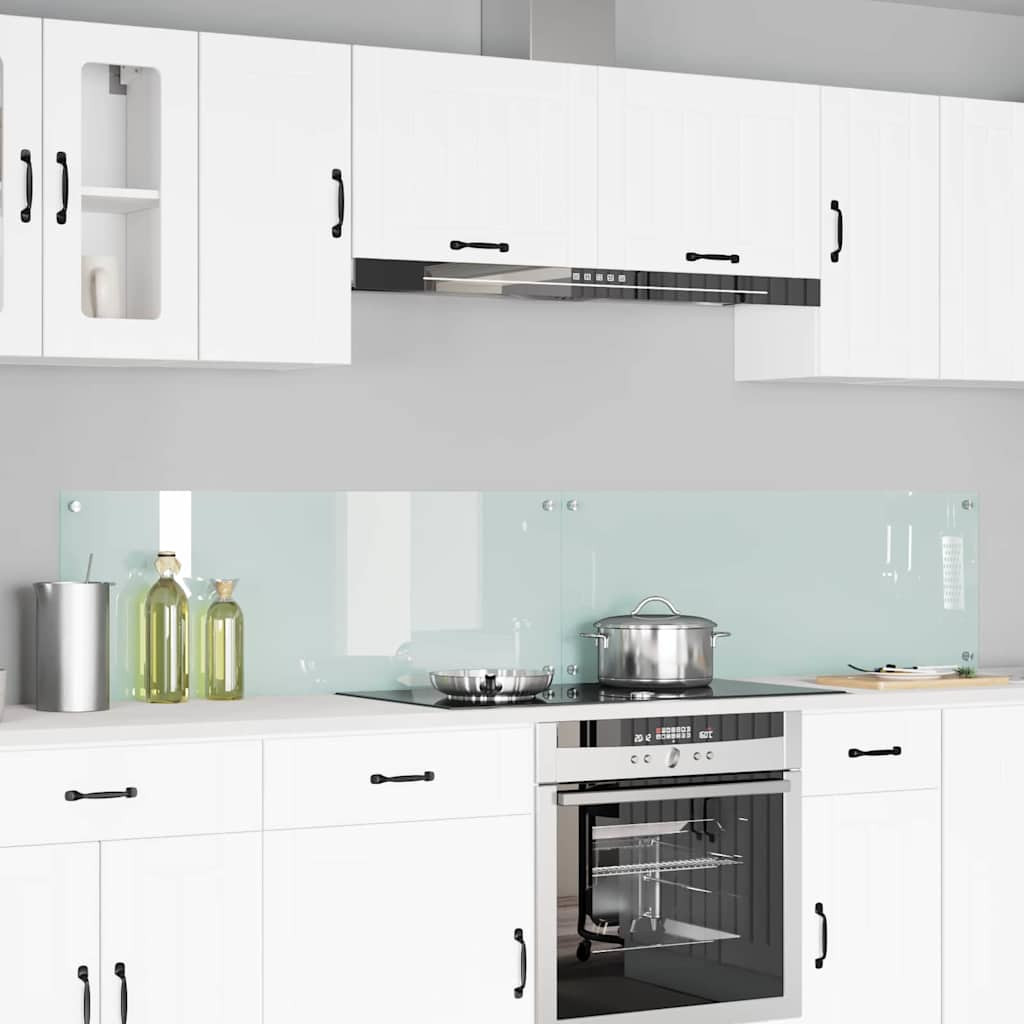 vidaXL Küchenrückwand 2 pcs Weiß 110 x 40 cm Gehärtetes Glas