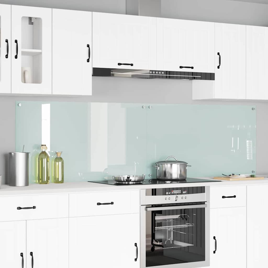 vidaXL Küchenrückwand 2 pcs Weiß 110 x 60 cm Gehärtetes Glas