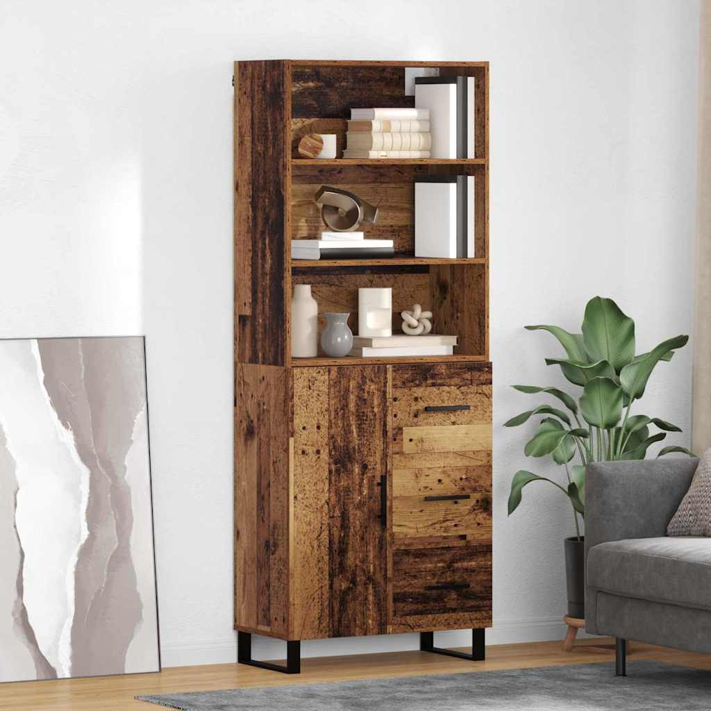 vidaXL Highboard mit Schubladen 2 pcs Altholz Holzwerkstoff