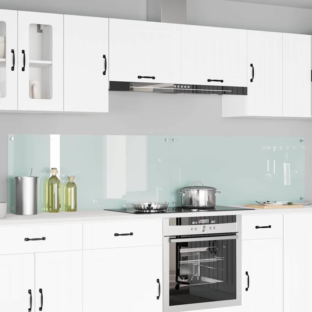 vidaXL Küchenrückwand 2 pcs Weiß 120 x 50 cm Gehärtetes Glas
