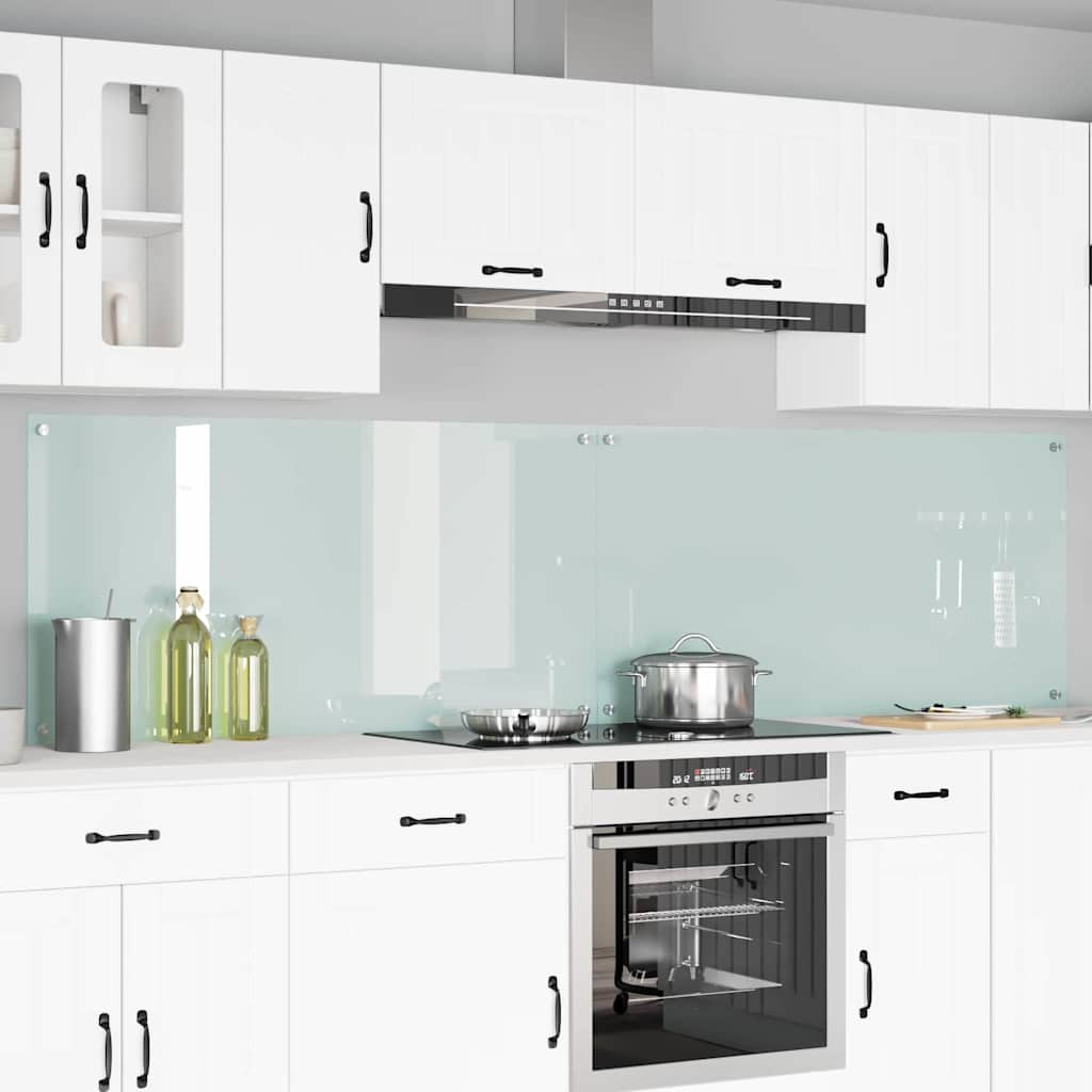 vidaXL Küchenrückwand 2 pcs Weiß 120 x 60 cm Gehärtetes Glas