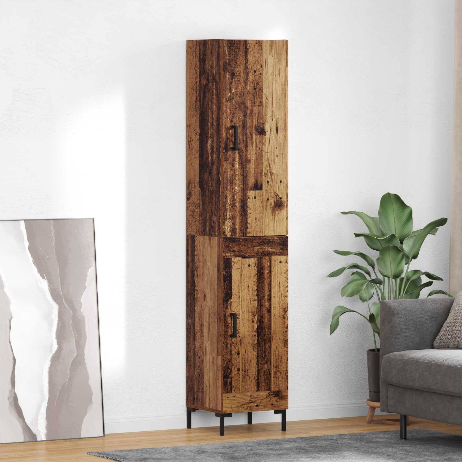 vidaXL Highboard Altholz 69,5 x 34 x 180 cm Holzwerkstoff