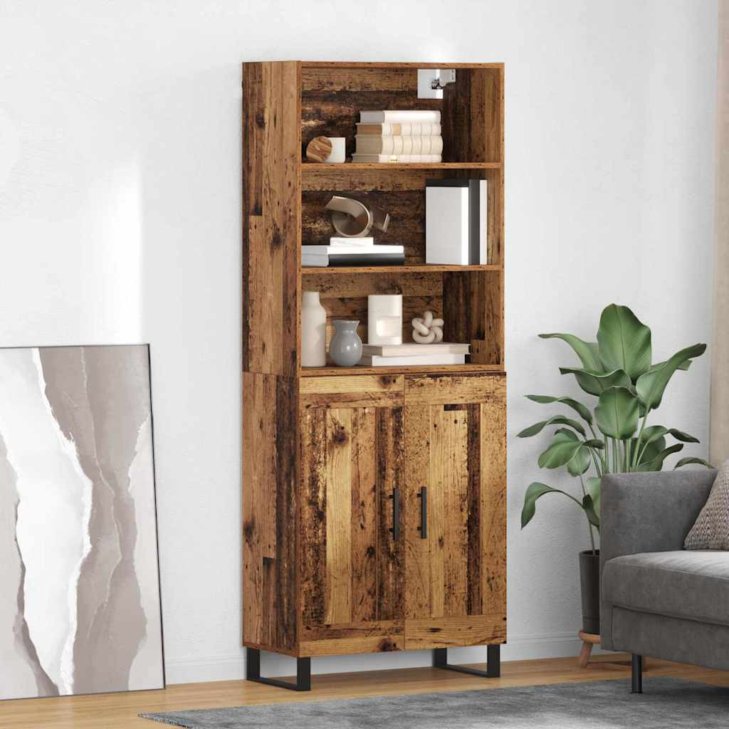 vidaXL Highboard 2 pcs Altholz Holzwerkstoff