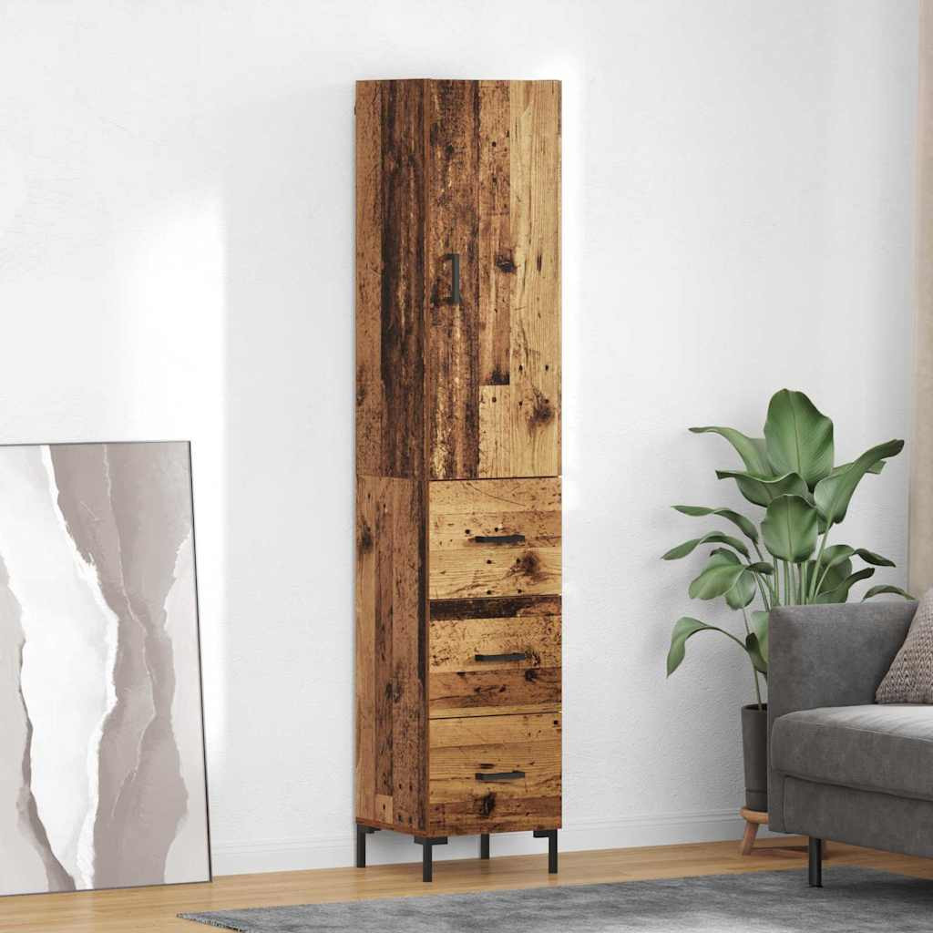 vidaXL Highboard Altholz 69,5 x 34 x 180 cm Holzwerkstoff