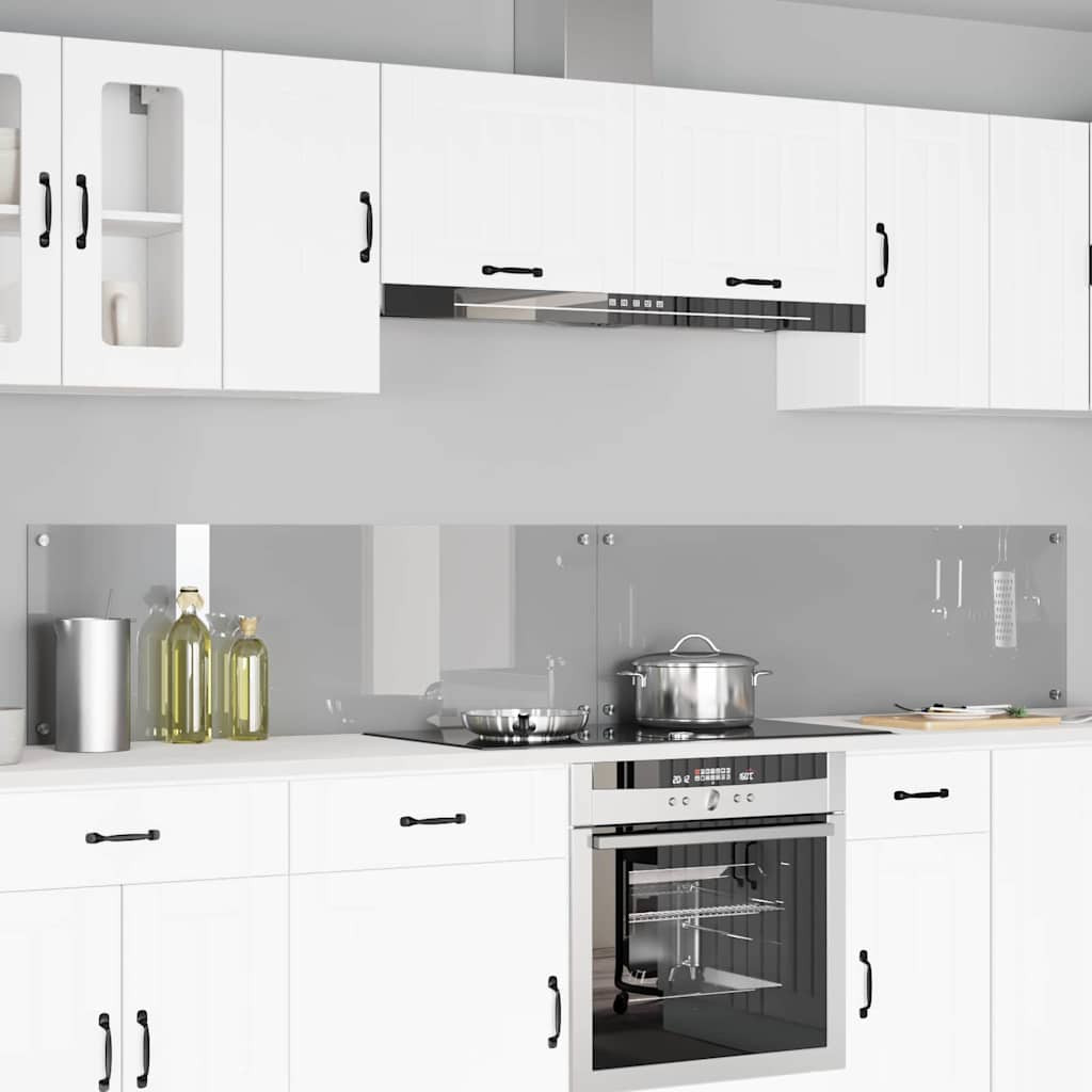 vidaXL Küchenrückwand 2 pcs Hellgrau 120 x 40 cm Gehärtetes Glas