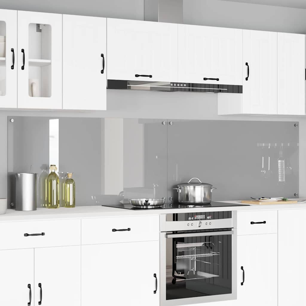 vidaXL Küchenrückwand 2 pcs Hellgrau 120 x 60 cm Gehärtetes Glas