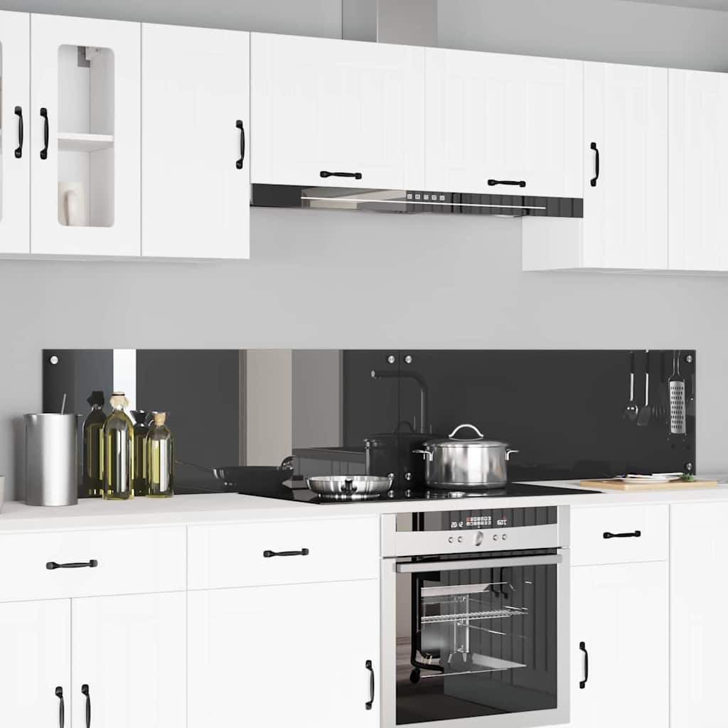 vidaXL Küchenrückwand 2 pcs Dunkelgrau 110 x 40 cm Gehärtetes Glas