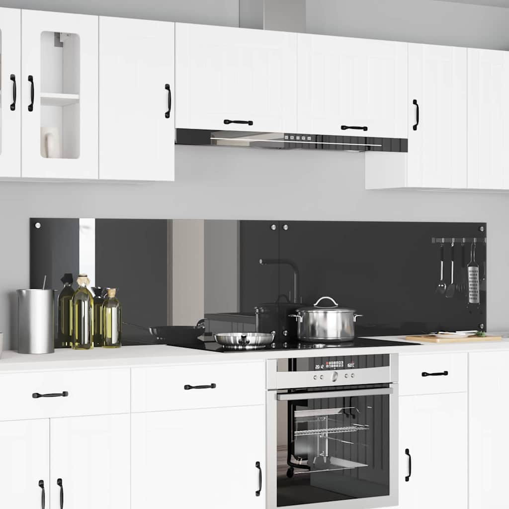 vidaXL Küchenrückwand 2 pcs Dunkelgrau 110 x 50 cm Gehärtetes Glas
