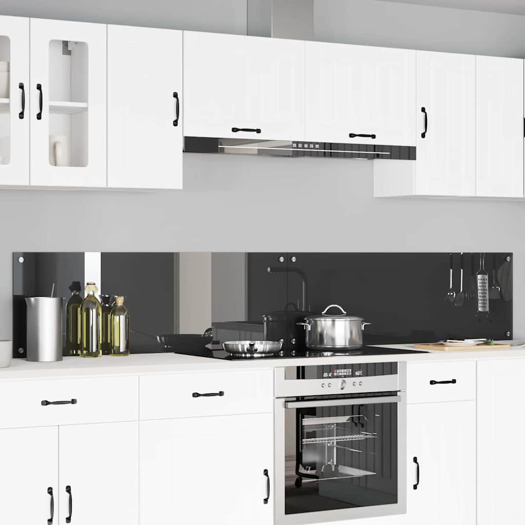 vidaXL Küchenrückwand 2 pcs Dunkelgrau 120 x 40 cm Gehärtetes Glas
