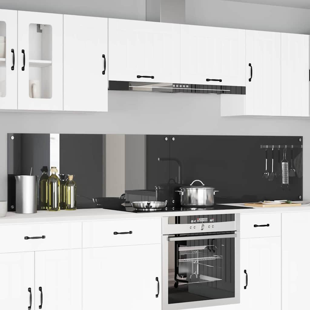 vidaXL Küchenrückwand 2 pcs Dunkelgrau 120 x 50 cm Gehärtetes Glas