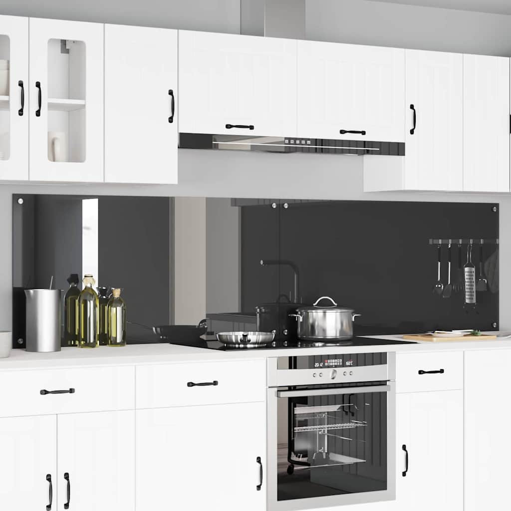 vidaXL Küchenrückwand 2 pcs Dunkelgrau 120 x 60 cm Gehärtetes Glas