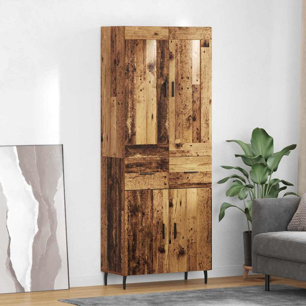 vidaXL Highboard mit Schubladen 2 pcs Altholz Holzwerkstoff