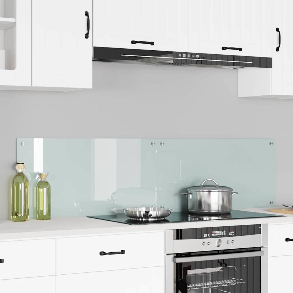 vidaXL Küchenrückwand 2 pcs Weiß 80 x 40 cm Gehärtetes Glas