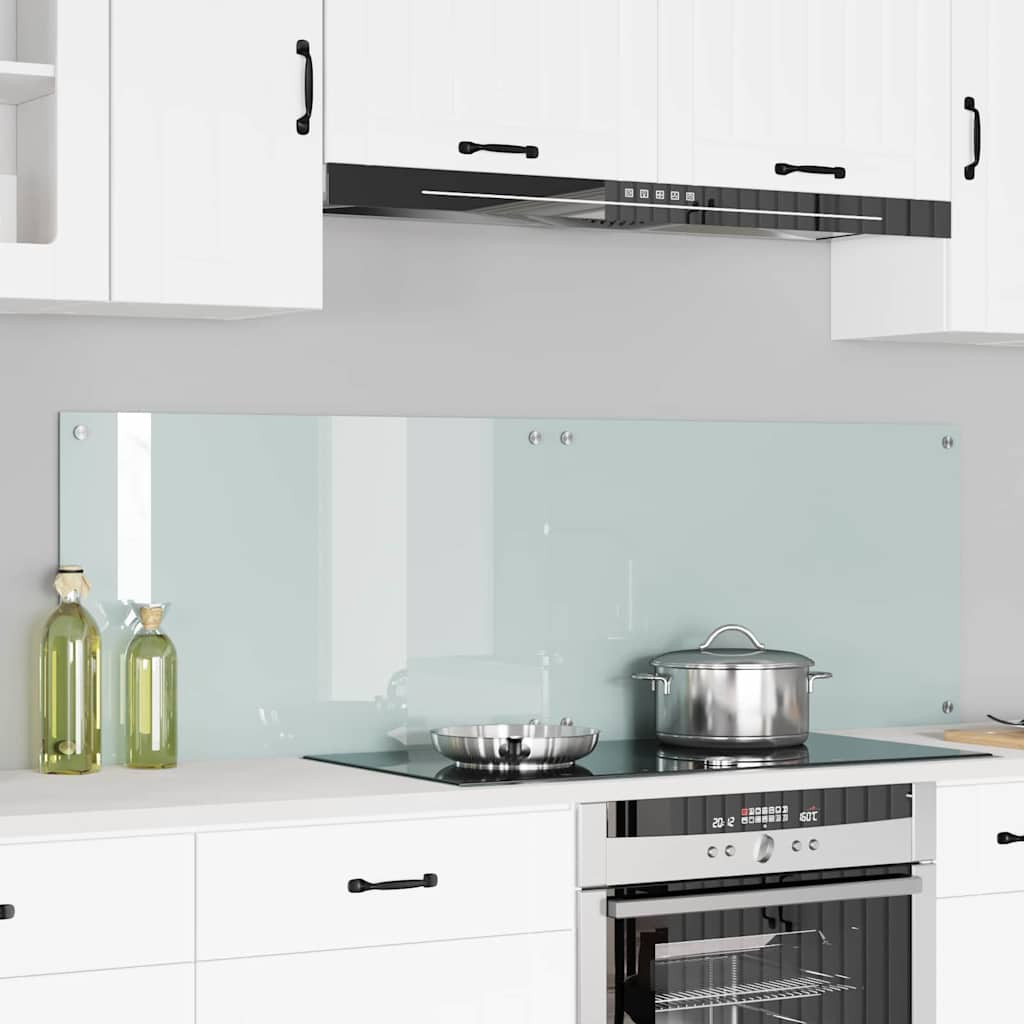 vidaXL Küchenrückwand 2 pcs Weiß 80 x 50 cm Gehärtetes Glas