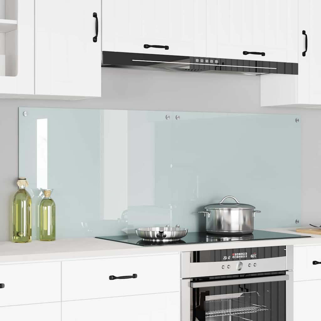 vidaXL Küchenrückwand 2 pcs Weiß 80 x 60 cm Gehärtetes Glas