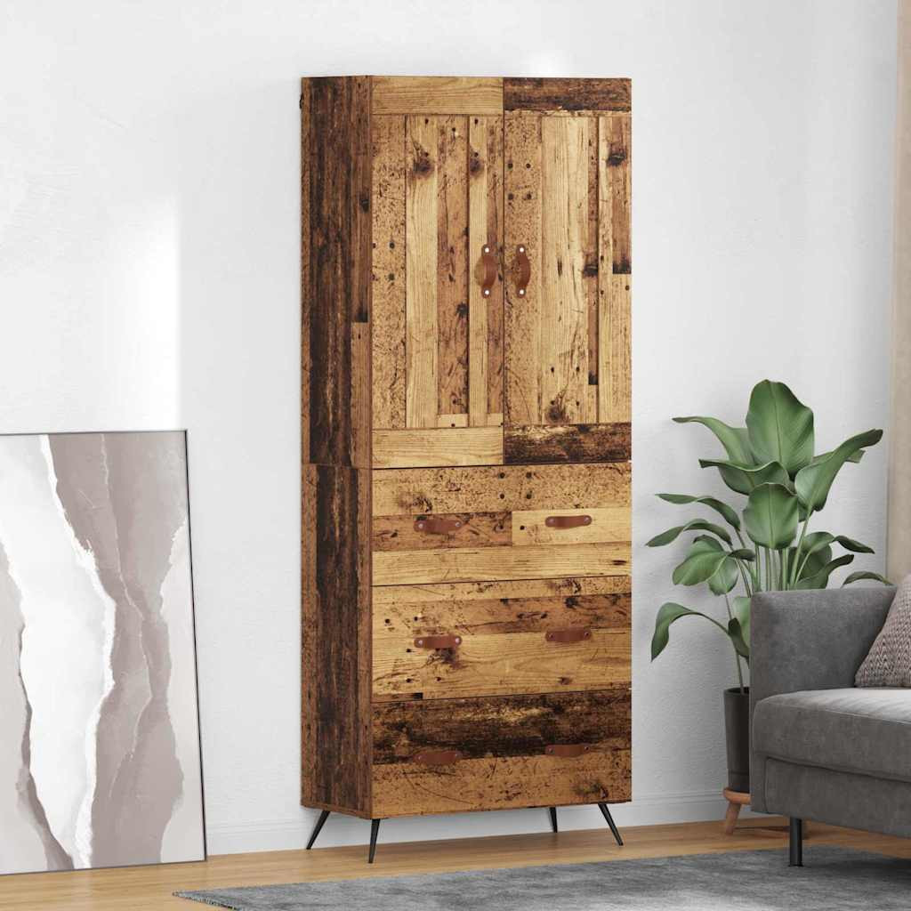 vidaXL Highboard Altholz 69,5 x 34 x 180 cm Holzwerkstoff