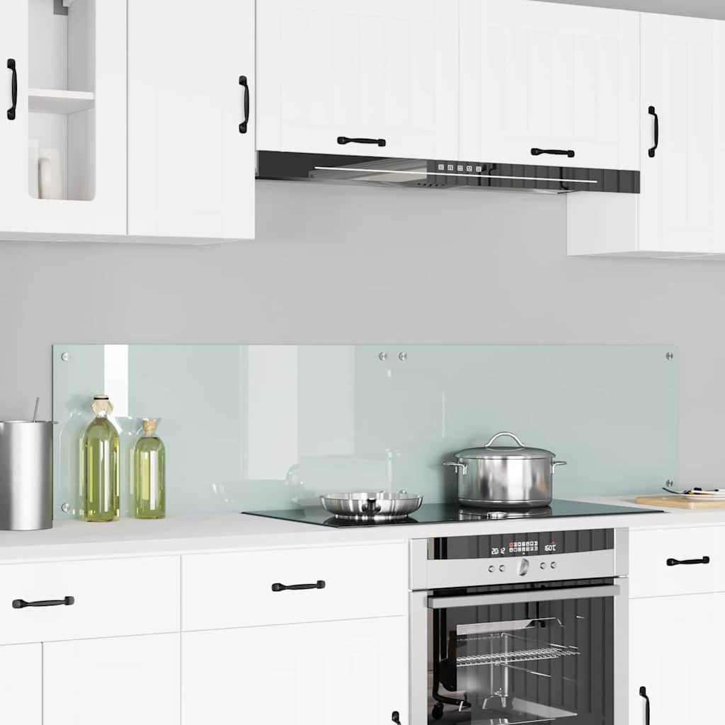 vidaXL Küchenrückwand 2 pcs Weiß 90 x 40 cm Gehärtetes Glas