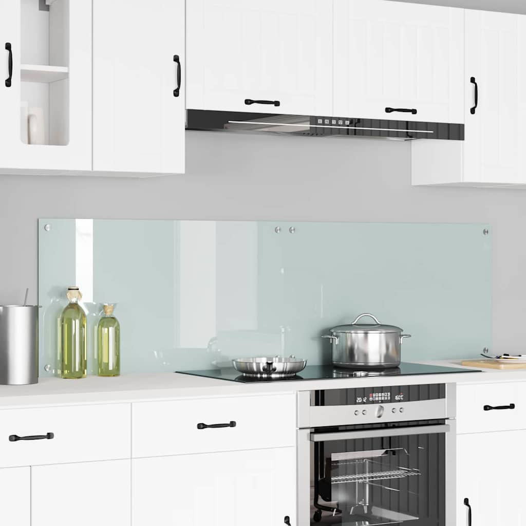 vidaXL Küchenrückwand 2 pcs Weiß 90 x 50 cm Gehärtetes Glas