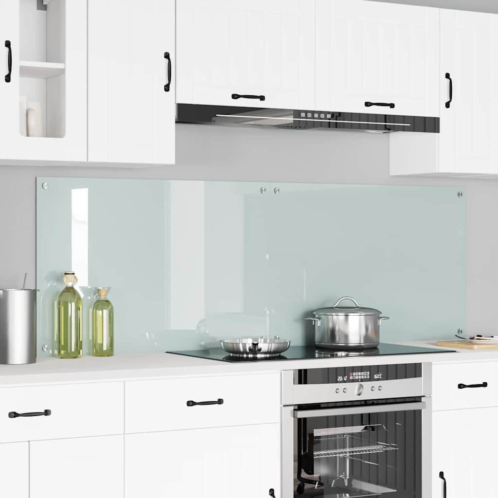 vidaXL Küchenrückwand 2 pcs Weiß 90 x 60 cm Gehärtetes Glas