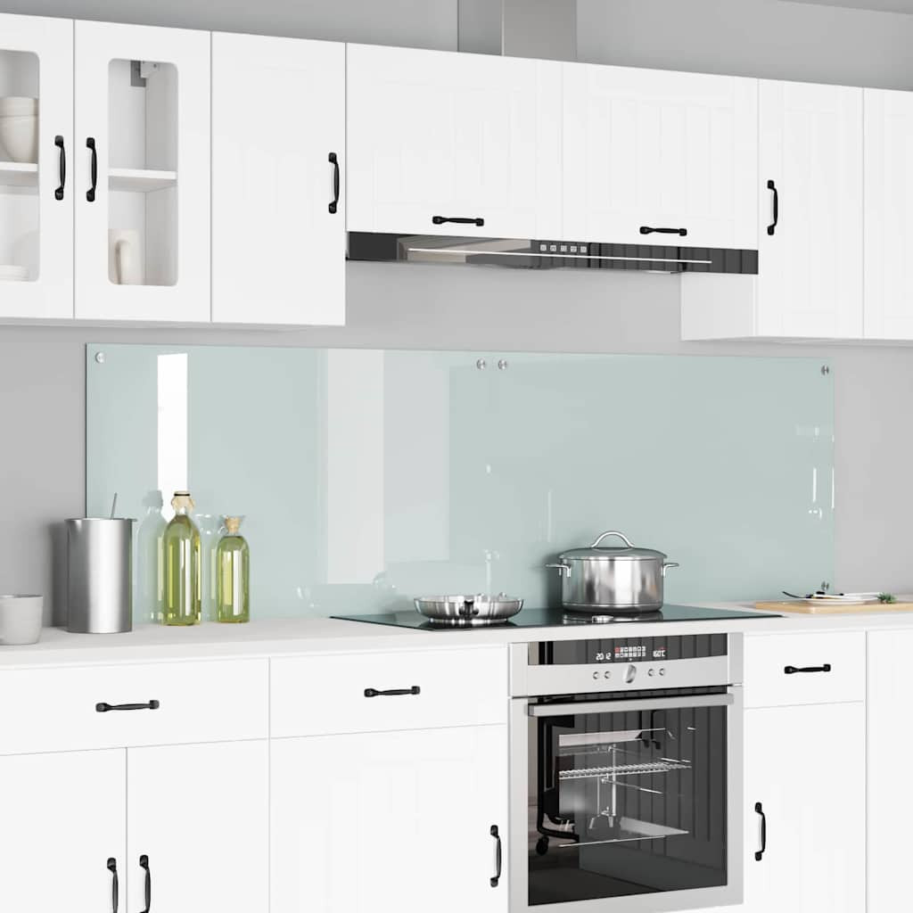 vidaXL Küchenrückwand 2 pcs Weiß 100 x 60 cm Gehärtetes Glas