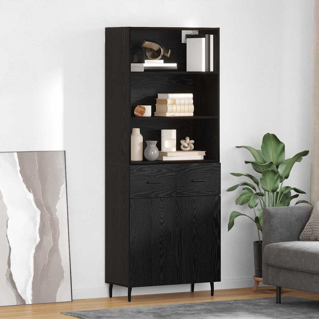 vidaXL Highboard Schwarz Eichen-Optik 69,5 x 34 x 180 cm