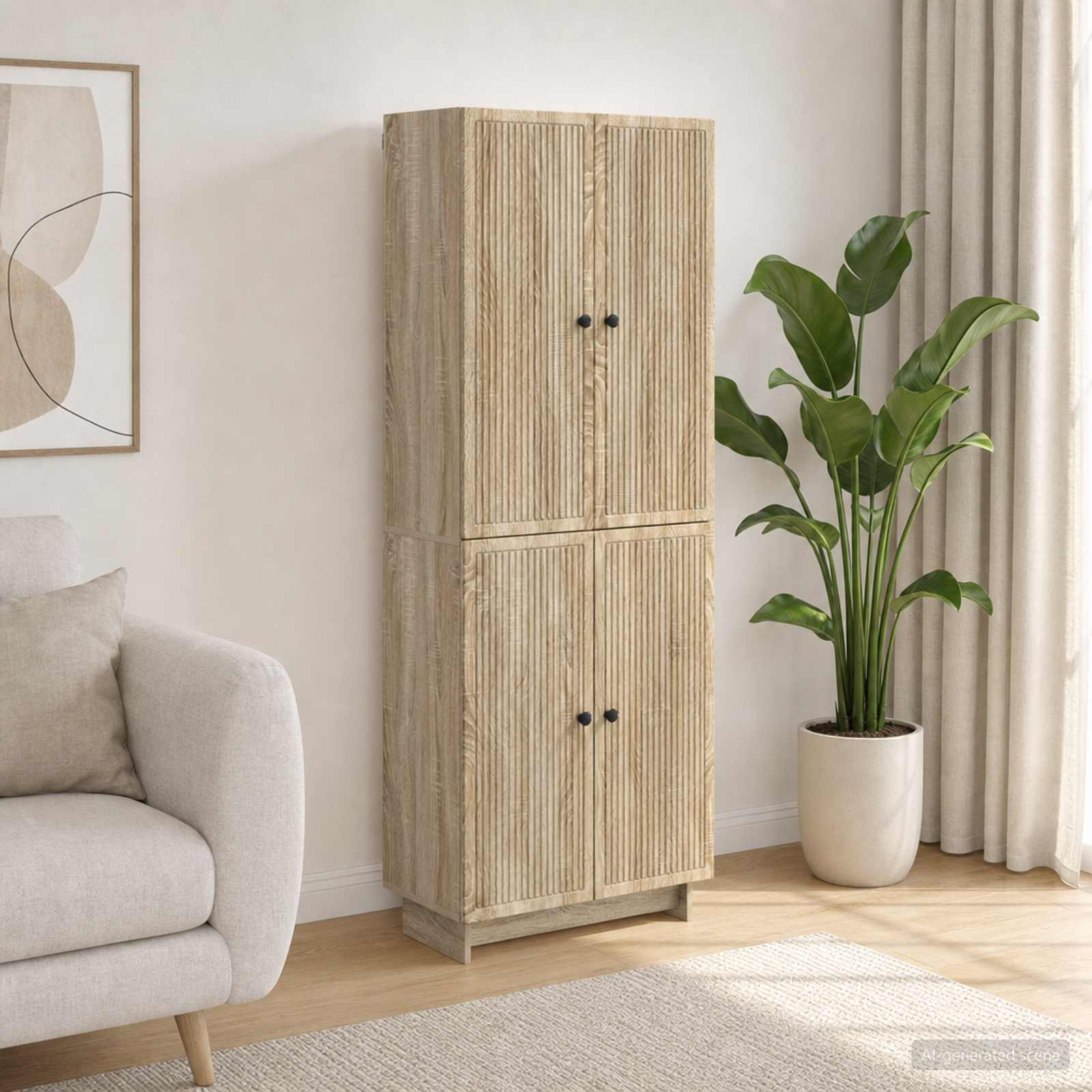vidaXL Schrankset 2 pcs Sonoma-Eiche 66 x 34,5 x 90 cm Holzwerkstoff