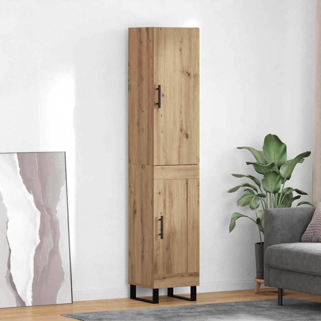 vidaXL Highboard Artisan-Eiche 34,5 x 34 x 180 cm Holzwerkstoff