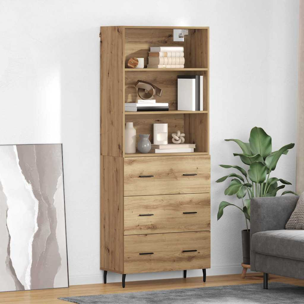 vidaXL Highboard 2 pcs Artisan-Eiche 69,5 x 32,5 x 180 cm