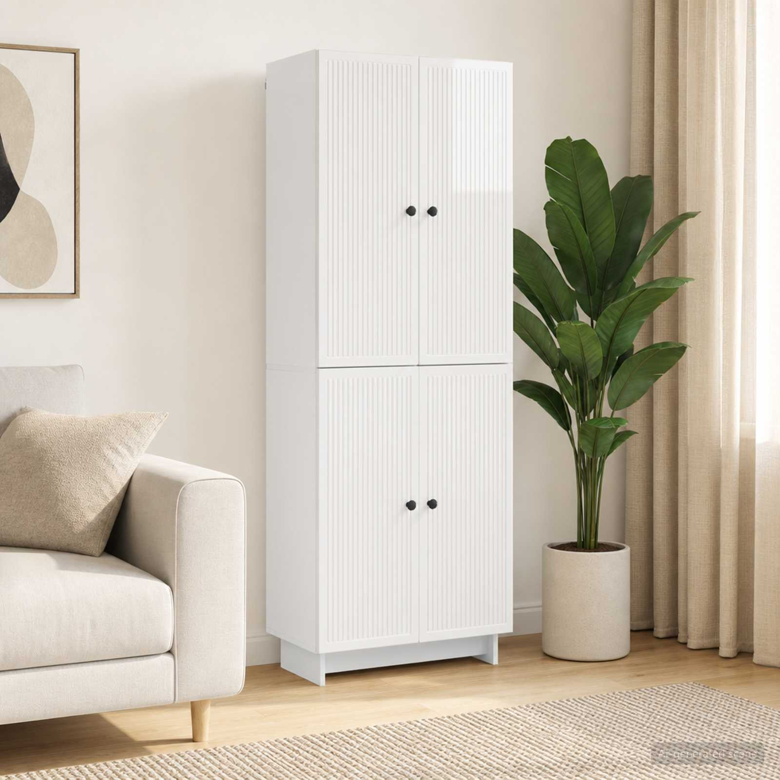 vidaXL Schrankset 2 pcs Hochglanz Weiß 66 x 34,5 x 90 cm Holzwerkstoff