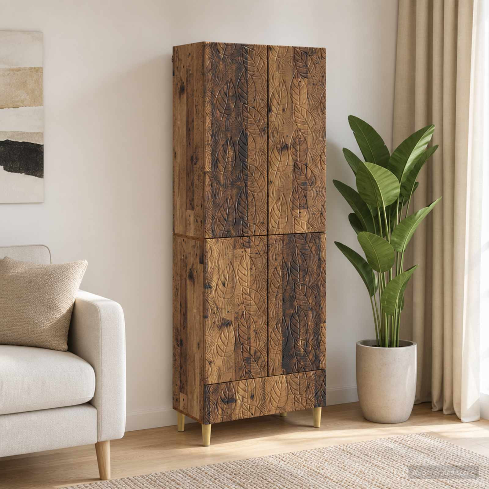 vidaXL Schrankset 2 pcs Altholz Holzwerkstoff