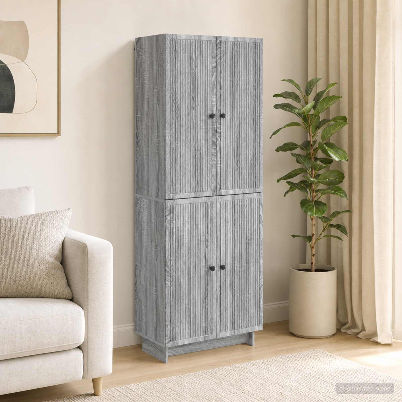 vidaXL Schrankset 2 pcs Grau Sonoma 66 x 34,5 x 90 cm Holzwerkstoff