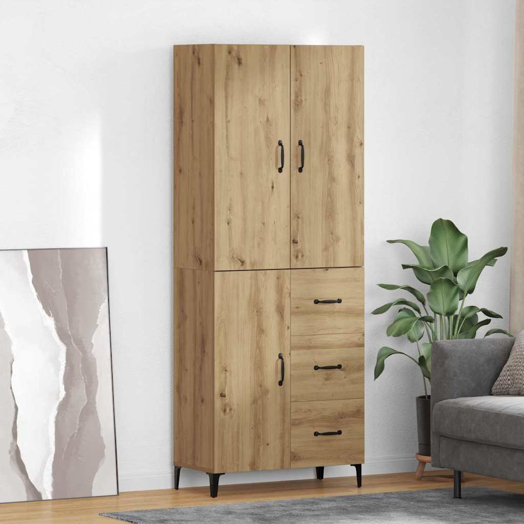 vidaXL Highboard Artisan-Eiche 69,5 x 34 x 180 cm Holzwerkstoff