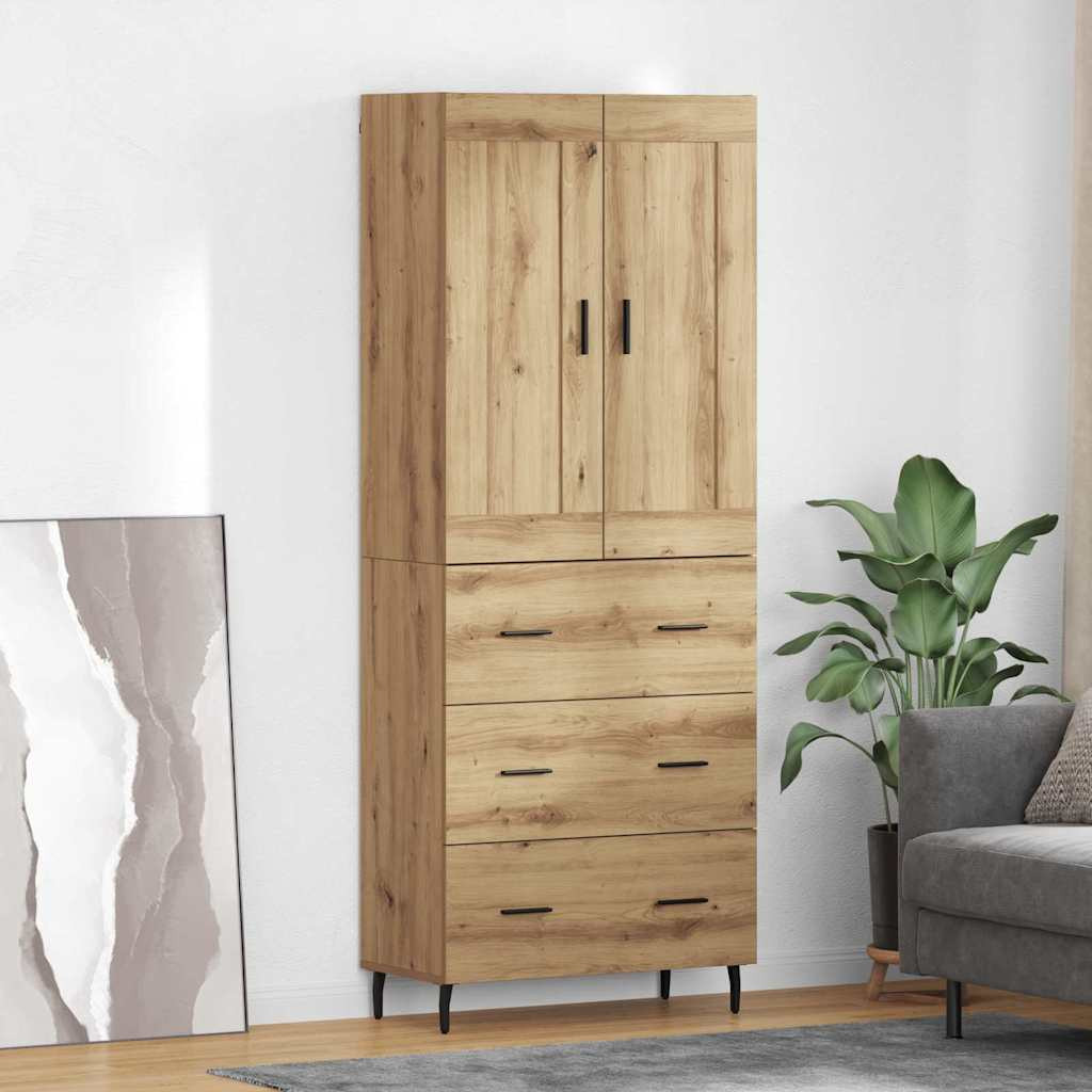 vidaXL Highboard 2 pcs Artisan-Eiche 69,5 x 34 x 180 cm Holzwerkstoff