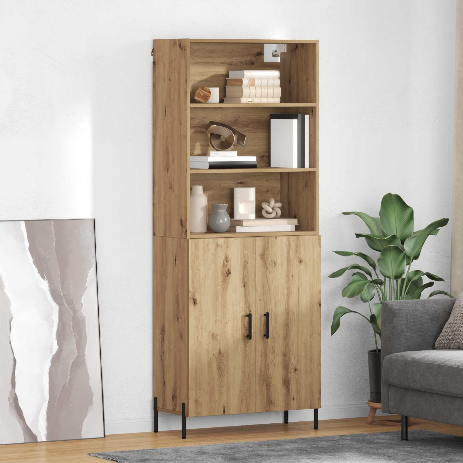 vidaXL Highboard Artisan-Eiche 69,5 x 32,5 x 180 cm Holzwerkstoff