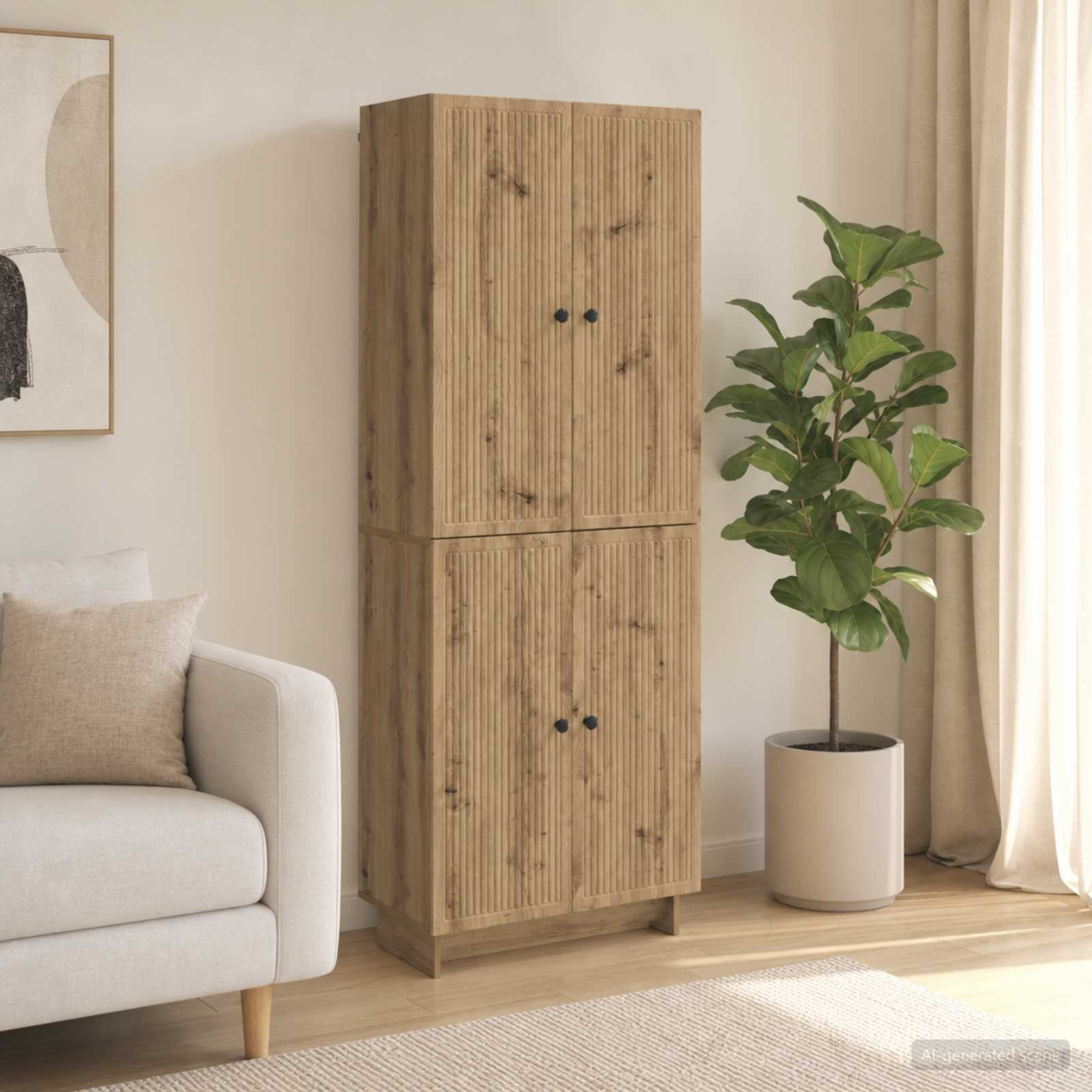 vidaXL Schrankset 2 Stk. Artisan-Eiche Holzwerkstoff