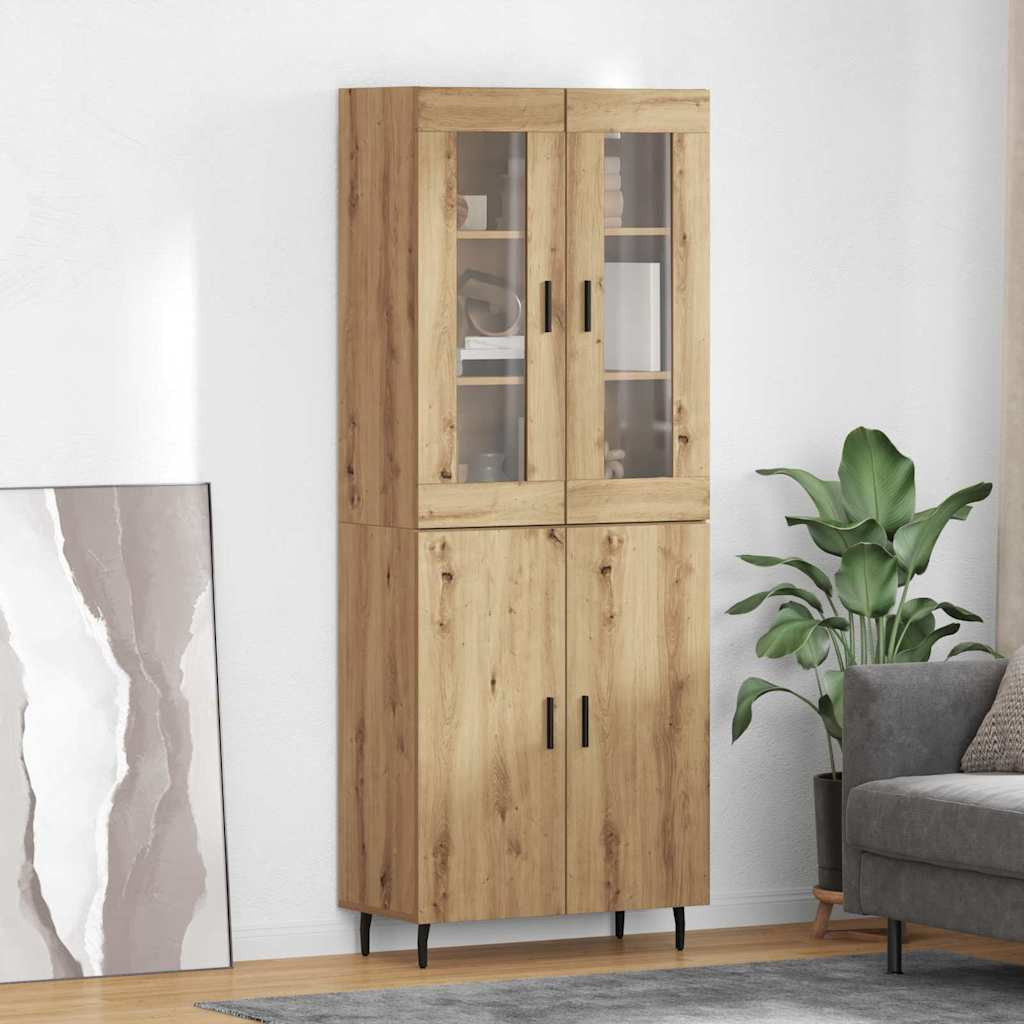 vidaXL Highboard 2 pcs Artisan-Eiche 69,5 x 34 x 180 cm Holzwerkstoff
