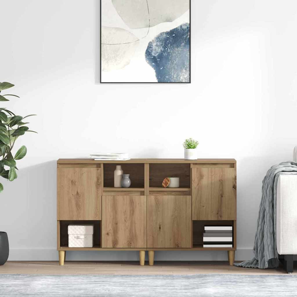 vidaXL Sideboards 2 pcs Artisan-Eiche 60 x 35 x 70 cm Holzwerkstoff