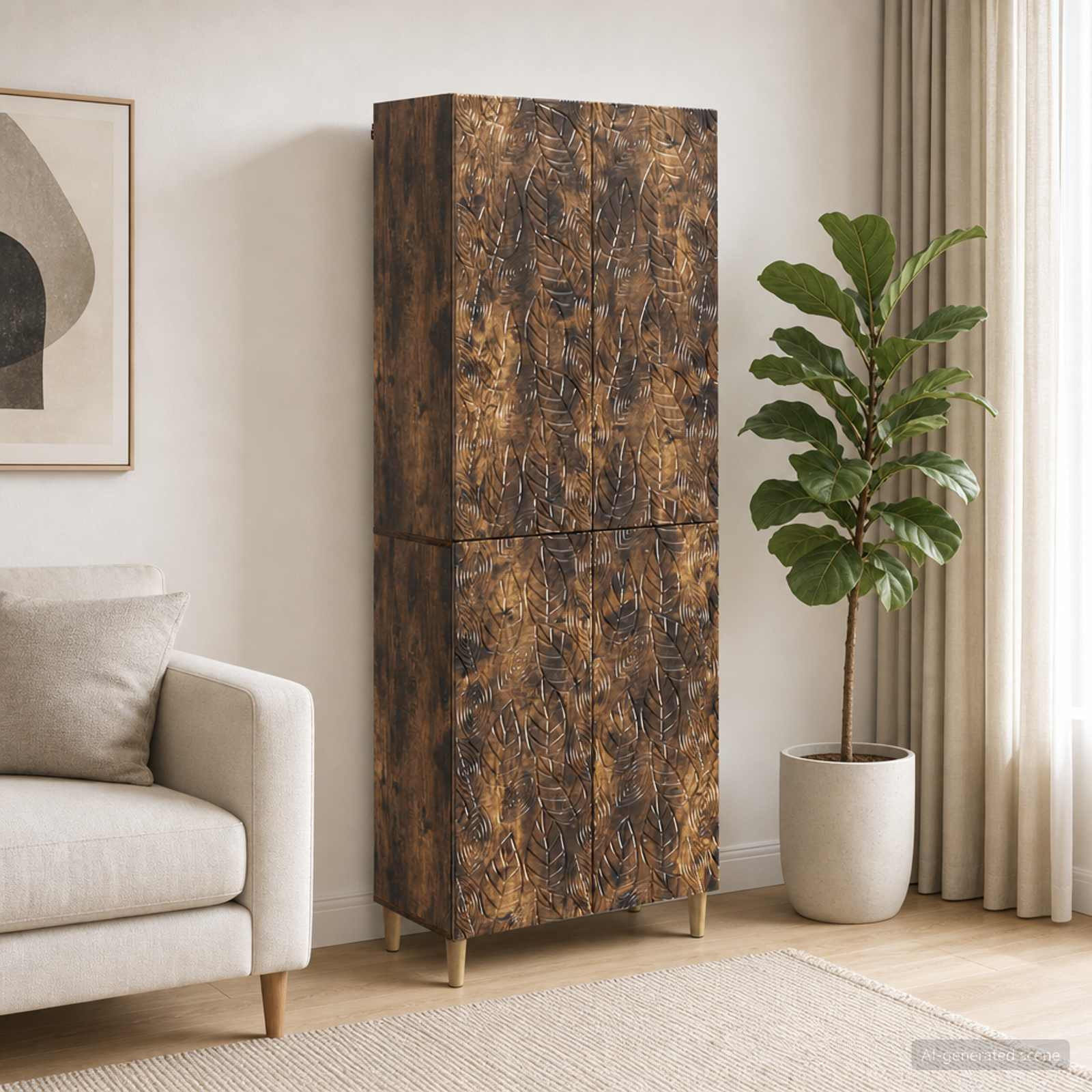 vidaXL Schrankset 2 pcs Geräucherte Eiche Holzwerkstoff