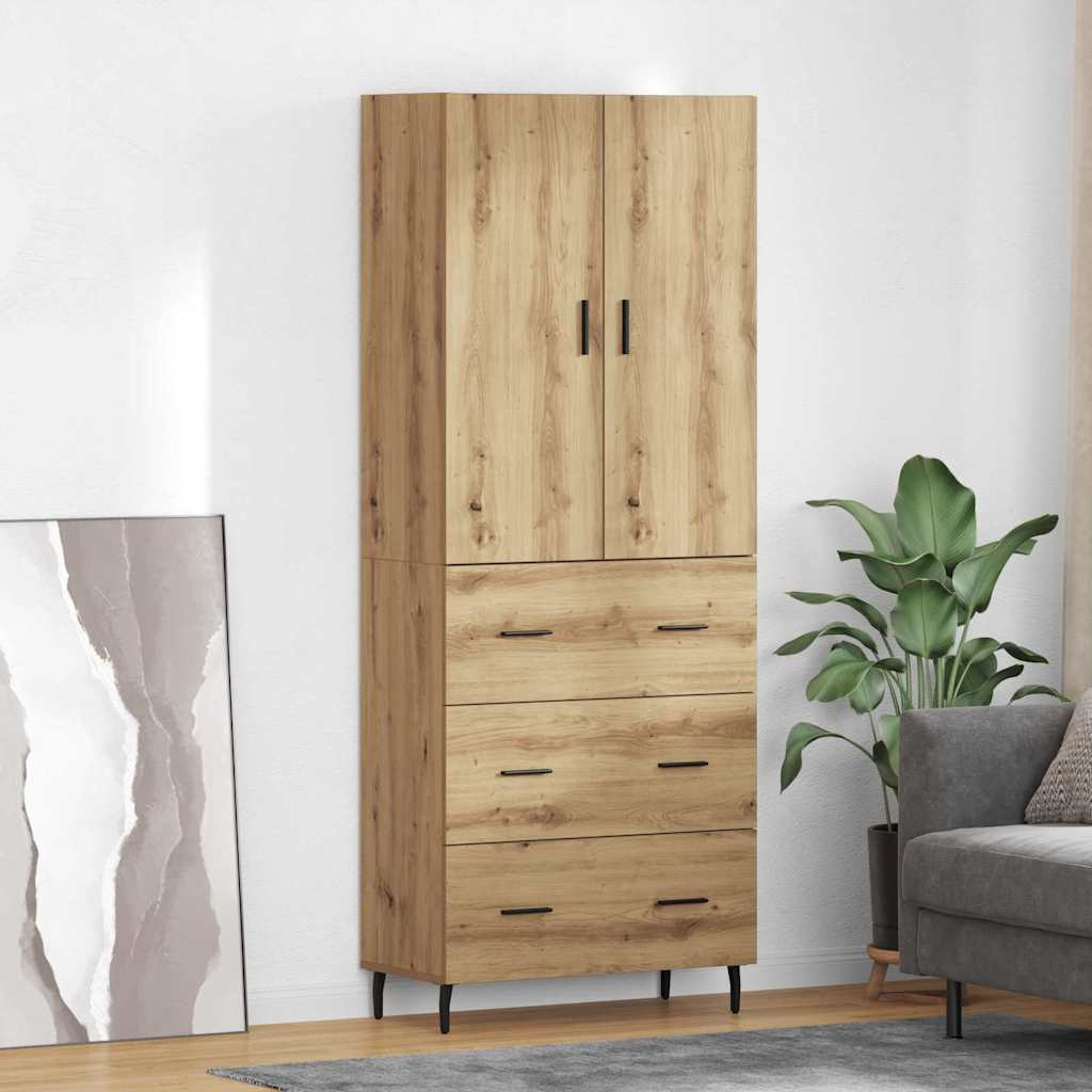 vidaXL Highboard 2 pcs Artisan-Eiche 69,5 x 34 x 180 cm Holzwerkstoff