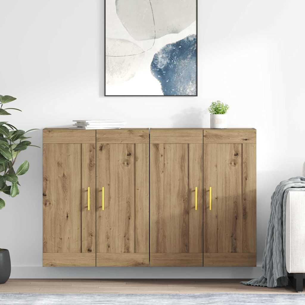vidaXL Wandmontierter Schrank 2 pcs Artisan-Eiche 69,5 x 34 x 90 cm