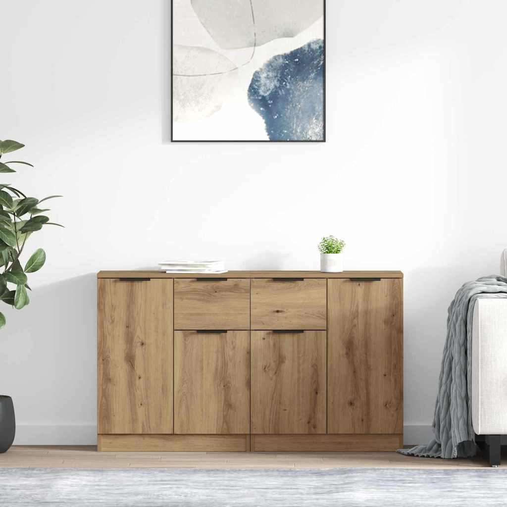 vidaXL Sideboards 2 pcs Artisan-Eiche 60 x 30 x 70 cm Holzwerkstoff