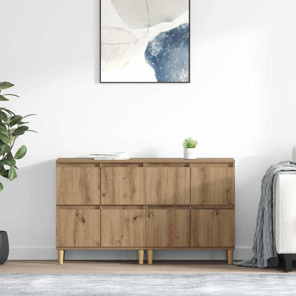 vidaXL Sideboards 2 pcs Artisan-Eiche 60 x 35 x 70 cm Holzwerkstoff