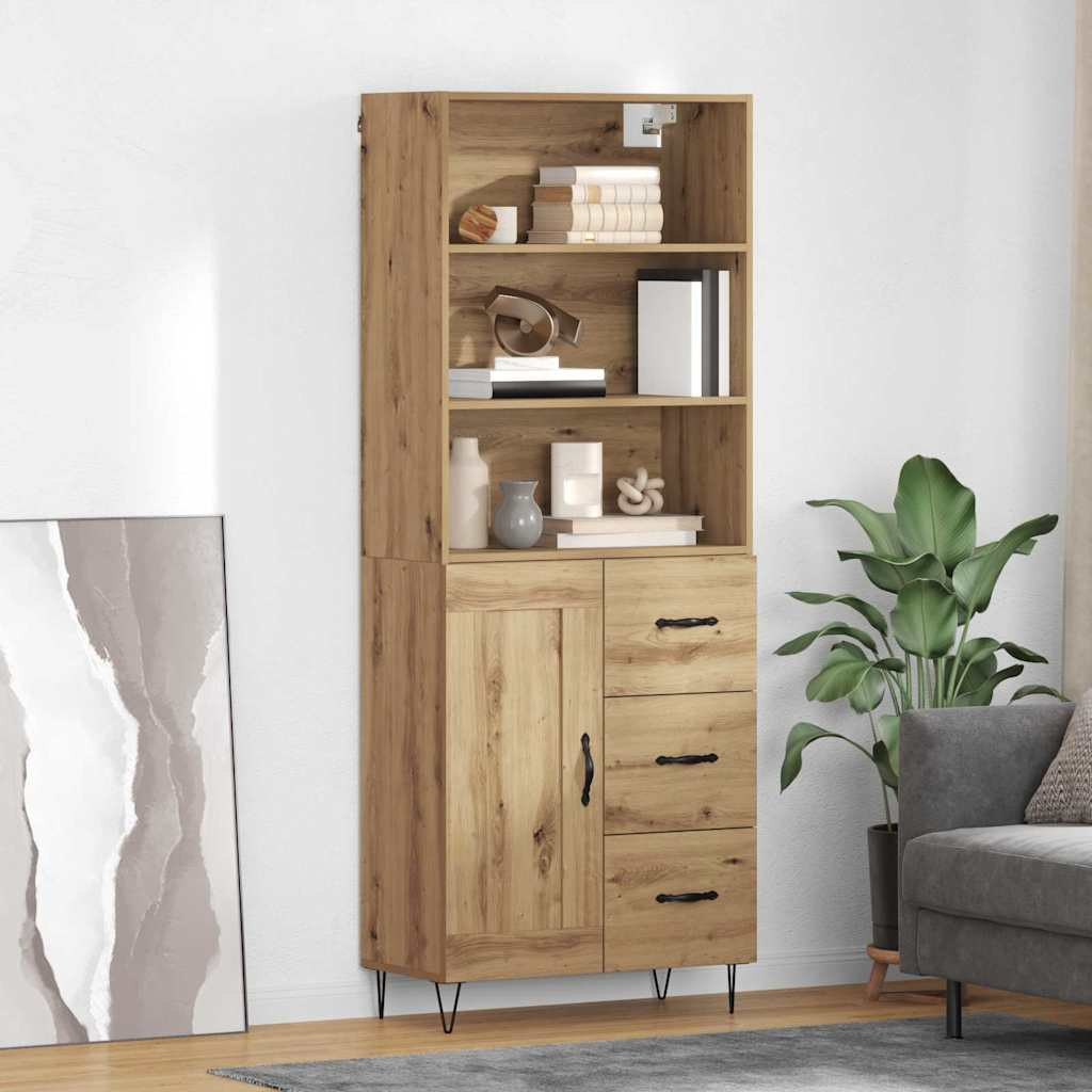 vidaXL Highboard 2 pcs Artisan-Eiche 69,5 x 34 x 180 cm Holzwerkstoff