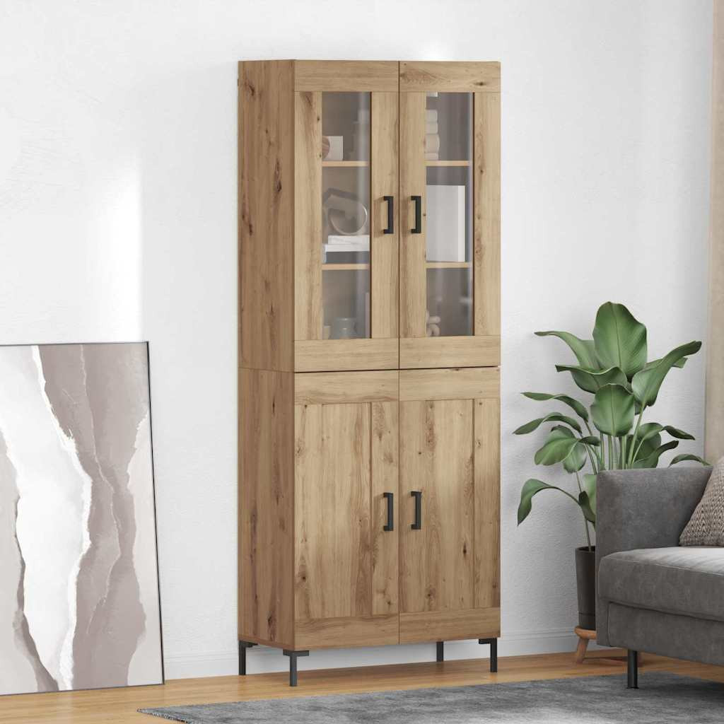 vidaXL Highboard 2 pcs Artisan-Eiche 69,5 x 34 x 180 cm Holzwerkstoff